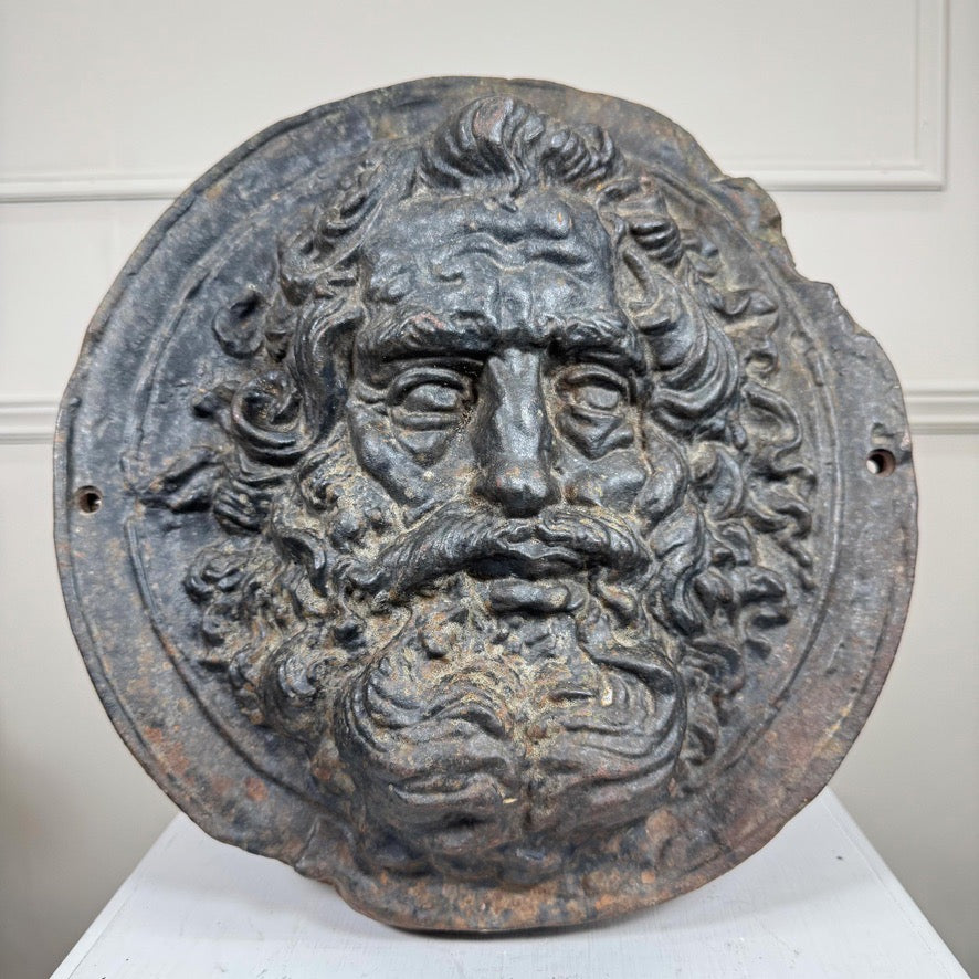19th Century Cast Iron Wall Plaque Zeus
