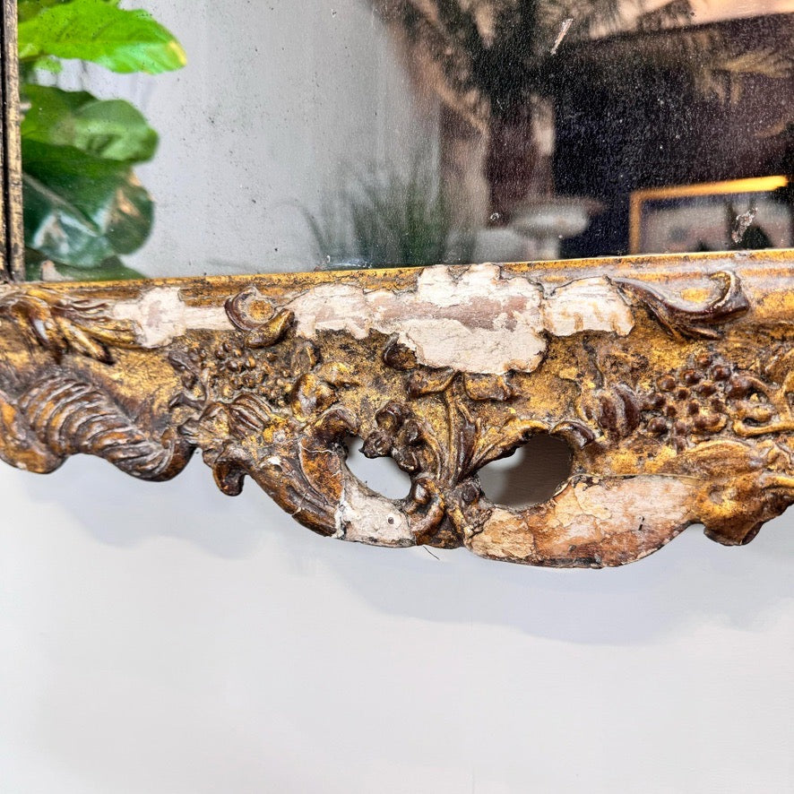Queen Anne Giltwood Split Plate Mirror