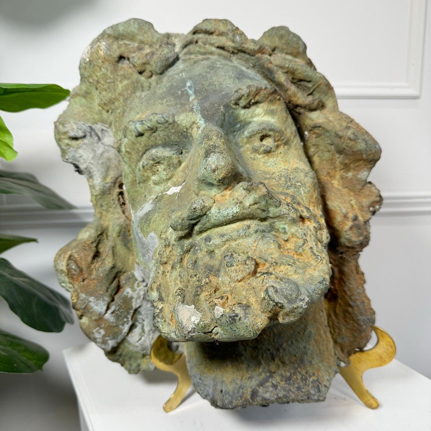 Antique Terracotta Head of a Bearded Man 19th Century France
