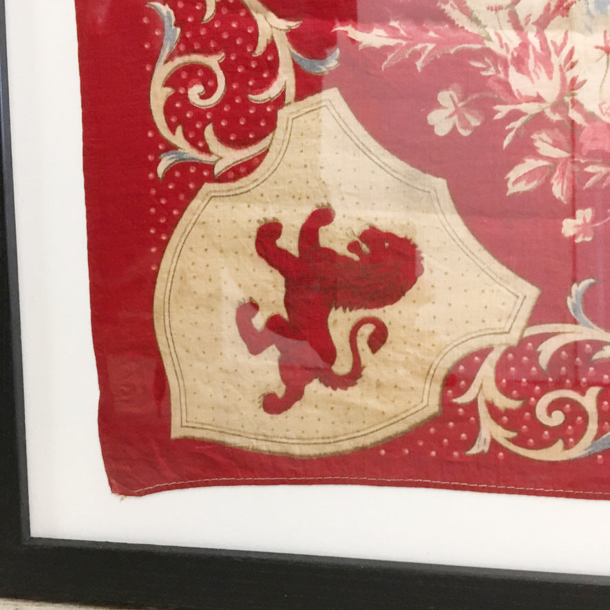 King Edward VII Coronation June 1902 Framed Red Scarf