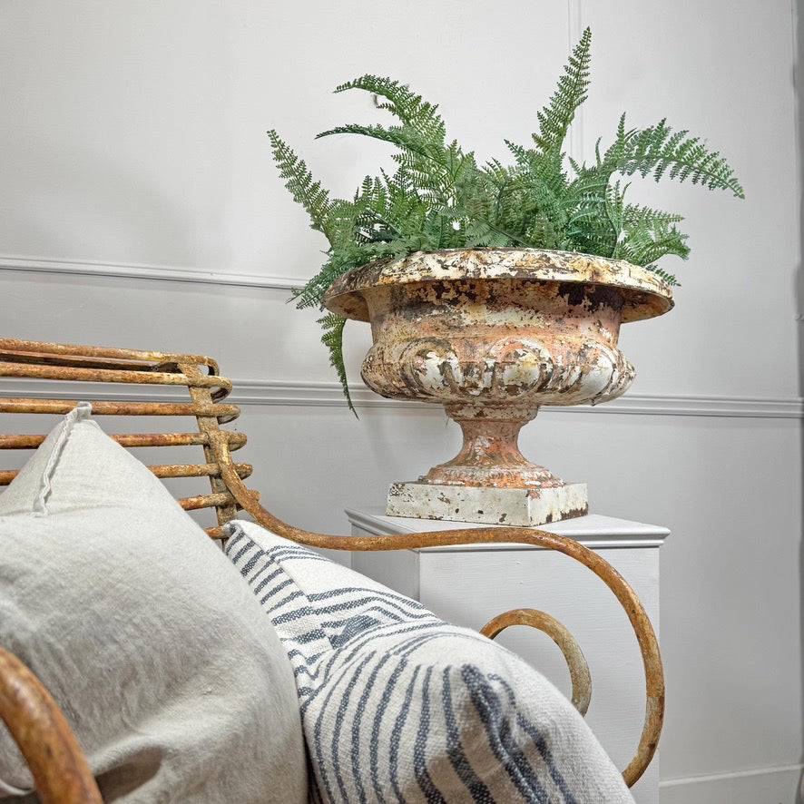 19th Century Cast Iron French Tazza Urn