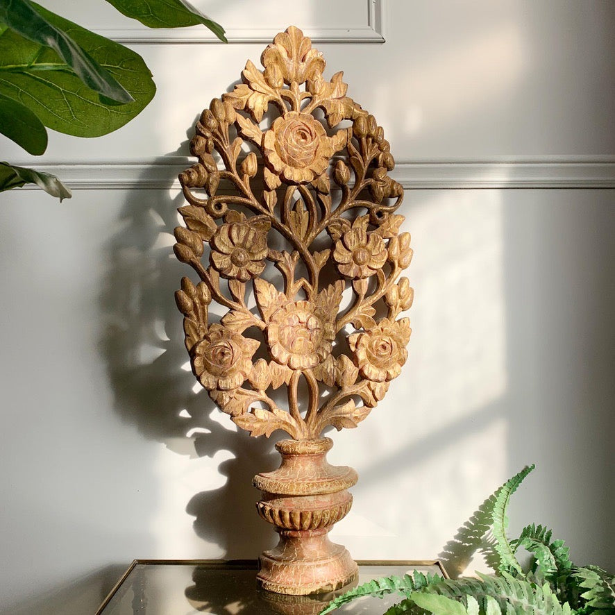 19th Century Giltwood Baroque Church Altar Vase