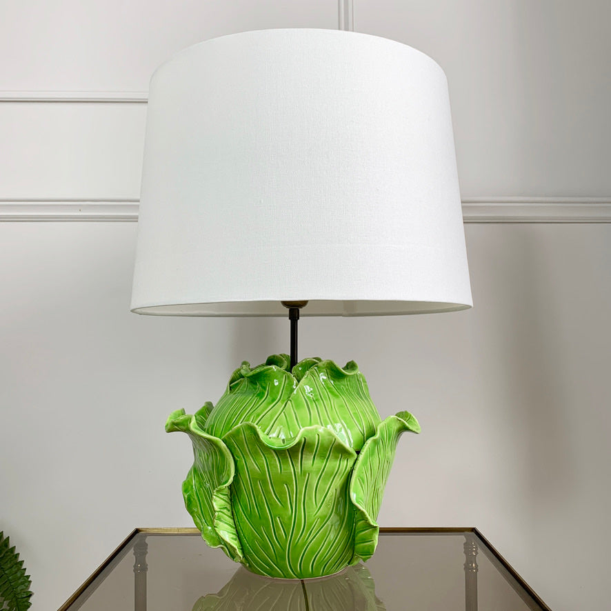 Jean Roger Life Size Green Ceramic Lettuce Table Lamp Paris 1950's