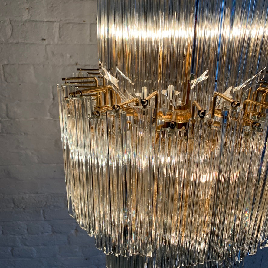 Venini Murano Quadriedri Chandelier 1970's