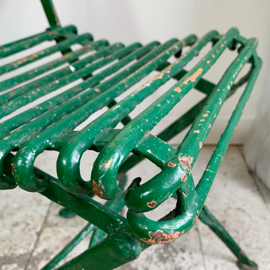 Late 19th Century Green Arras Garden Chair