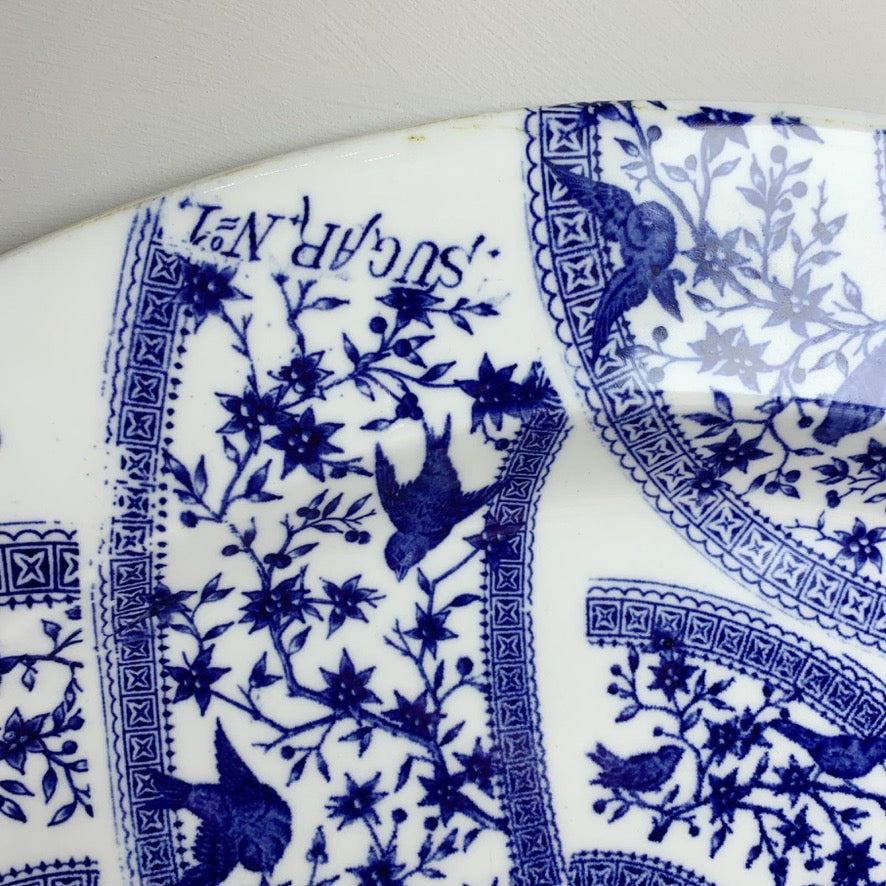 19th Century Derby Pottery Blue and White Sample Pattern Plate