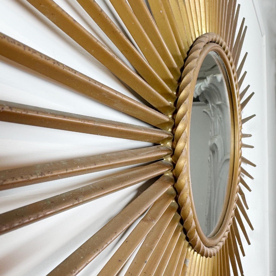 Large Chaty Vallauris Vintage Sunburst Mirror 1950
