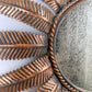 1970's Italian Copper Feathered Sunburst Mirror