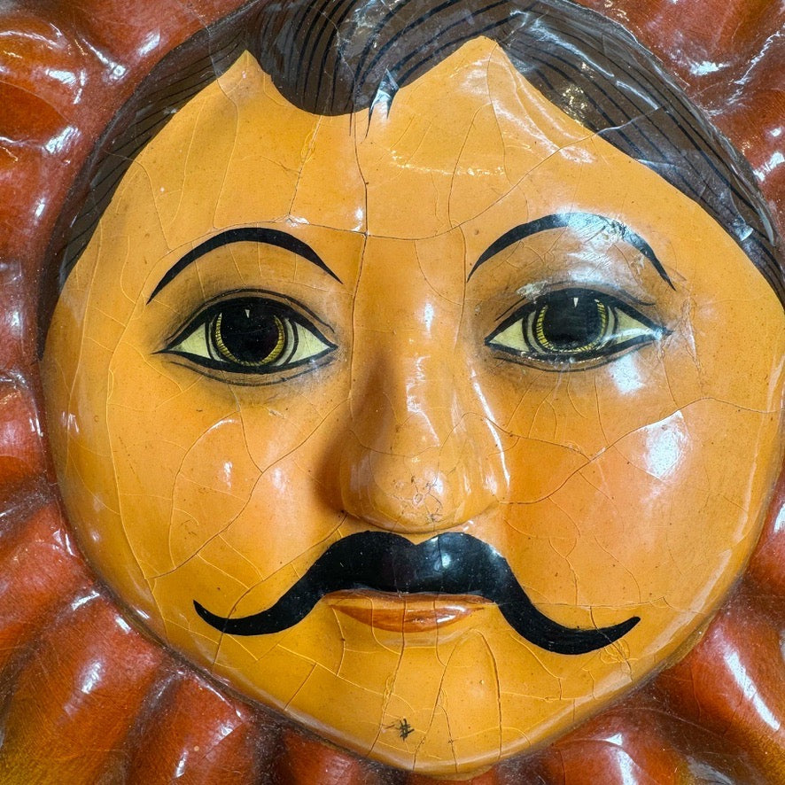Pair of Sermel Sergio Bustamante Papier Mache Sun Faces