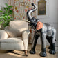 Huge 129 cm Tall Liberty of London Leather Elephant