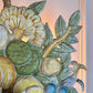 1950's French Toleware Polychrome Painted Basket of Fruit and Flowers Wall Light