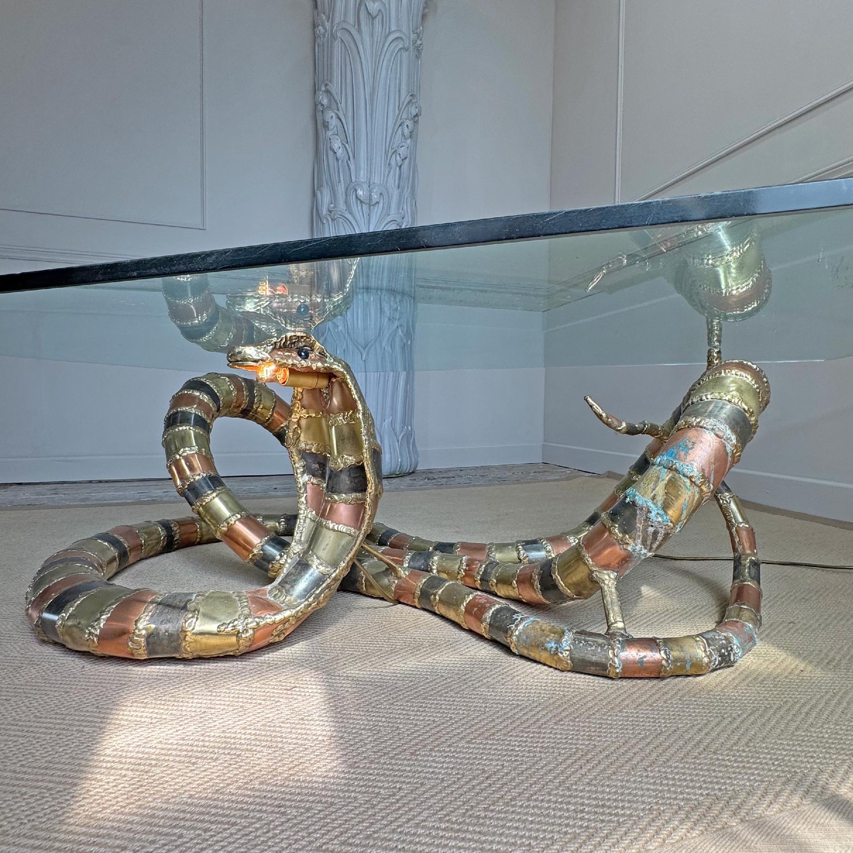 Isabelle Faure Cobra Snake Sculpture Coffee Table