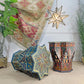 Mid Century Moroccan Painted Red Wooden Star Table