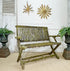 Mossy Folding Wooden Garden Bench vintage