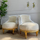 Pair of Napoleon III 19th Century French Giltwood Crapaud (toad) Chairs