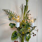 Salvadori Wild Flowers and Fruit Bouquet Tole Wall Light Italy 1960's