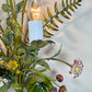 Salvadori Wild Flowers and Fruit Bouquet Tole Wall Light Italy 1960's