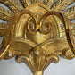 Stunning Pair of Large Ostrich Feather Plume Giltwood Wall Lights Italian 1950's