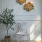 Stunning Pair of Large Ostrich Feather Plume Giltwood Wall Lights Italian 1950's
