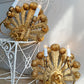 Stunning Pair of Large Ostrich Feather Plume Giltwood Wall Lights Italian 1950's