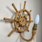 Audoux Minet an Exceptionally Rare Pair of Ships Wheel Rope Wall Lights France 1960's