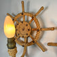 Audoux Minet an Exceptionally Rare Pair of Ships Wheel Rope Wall Lights France 1960's