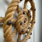 Audoux Minet an Exceptionally Rare Pair of Ships Wheel Rope Wall Lights France 1960's