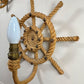 Audoux Minet an Exceptionally Rare Pair of Ships Wheel Rope Wall Lights France 1960's