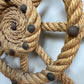 Audoux Minet an Exceptionally Rare Pair of Ships Wheel Rope Wall Lights France 1960's