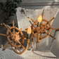 Audoux Minet an Exceptionally Rare Pair of Ships Wheel Rope Wall Lights France 1960's
