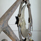 Art Deco Brass and Wrought Iron Moon and Stars Ceiling Light