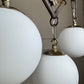 Art Deco Brass and Wrought Iron Moon and Stars Ceiling Light
