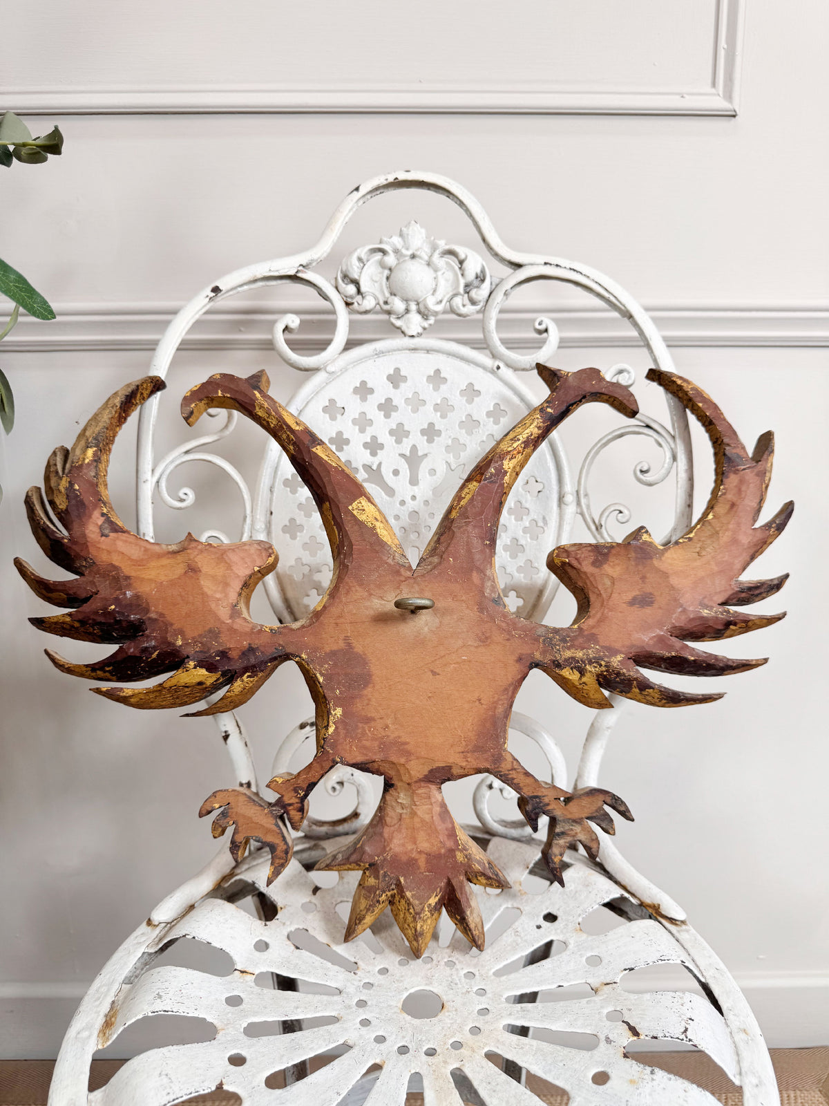 Late 18th Century Carved Giltwood Double Headed Eagle Element