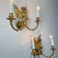 Pair of Late 19th Century Gilded Bronze Female Griffin Empire Wall Lights