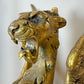 Pair of Late 19th Century Gilded Bronze Female Griffin Empire Wall Lights