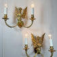 Pair of Late 19th Century Gilded Bronze Female Griffin Empire Wall Lights