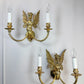 Pair of Late 19th Century Gilded Bronze Female Griffin Empire Wall Lights