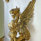 Pair of Late 19th Century Gilded Bronze Female Griffin Empire Wall Lights