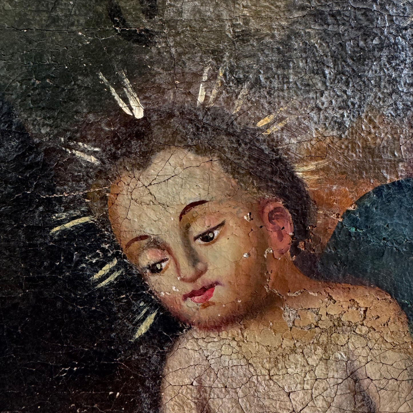 19th Century Cuzco School Painting of Madonna and Child with the Three Kings