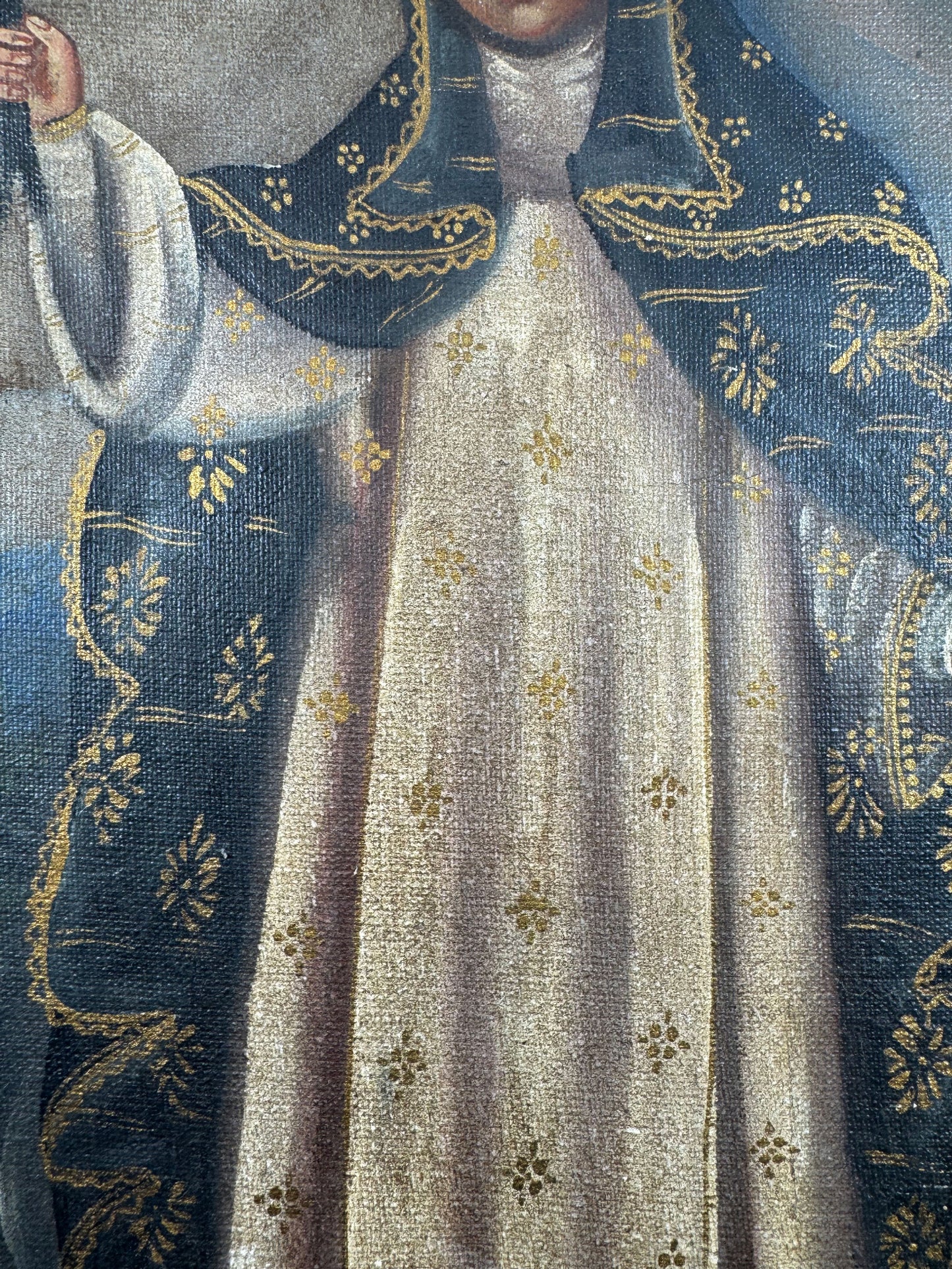 19th Century Cuzco School Oil Painting of Saint Rose of Lima