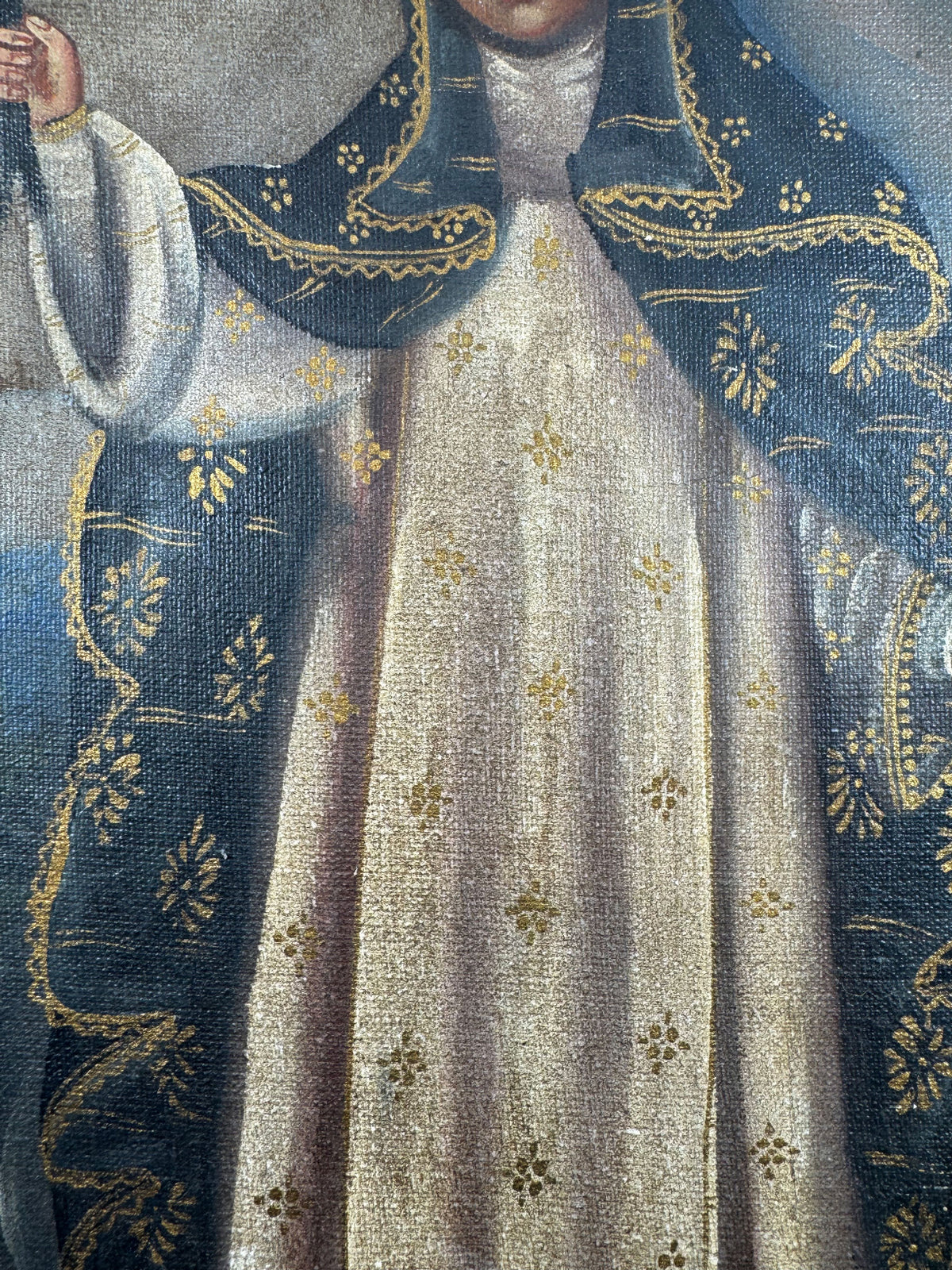 19th Century Cuzco School Oil Painting of Saint Rose of Lima