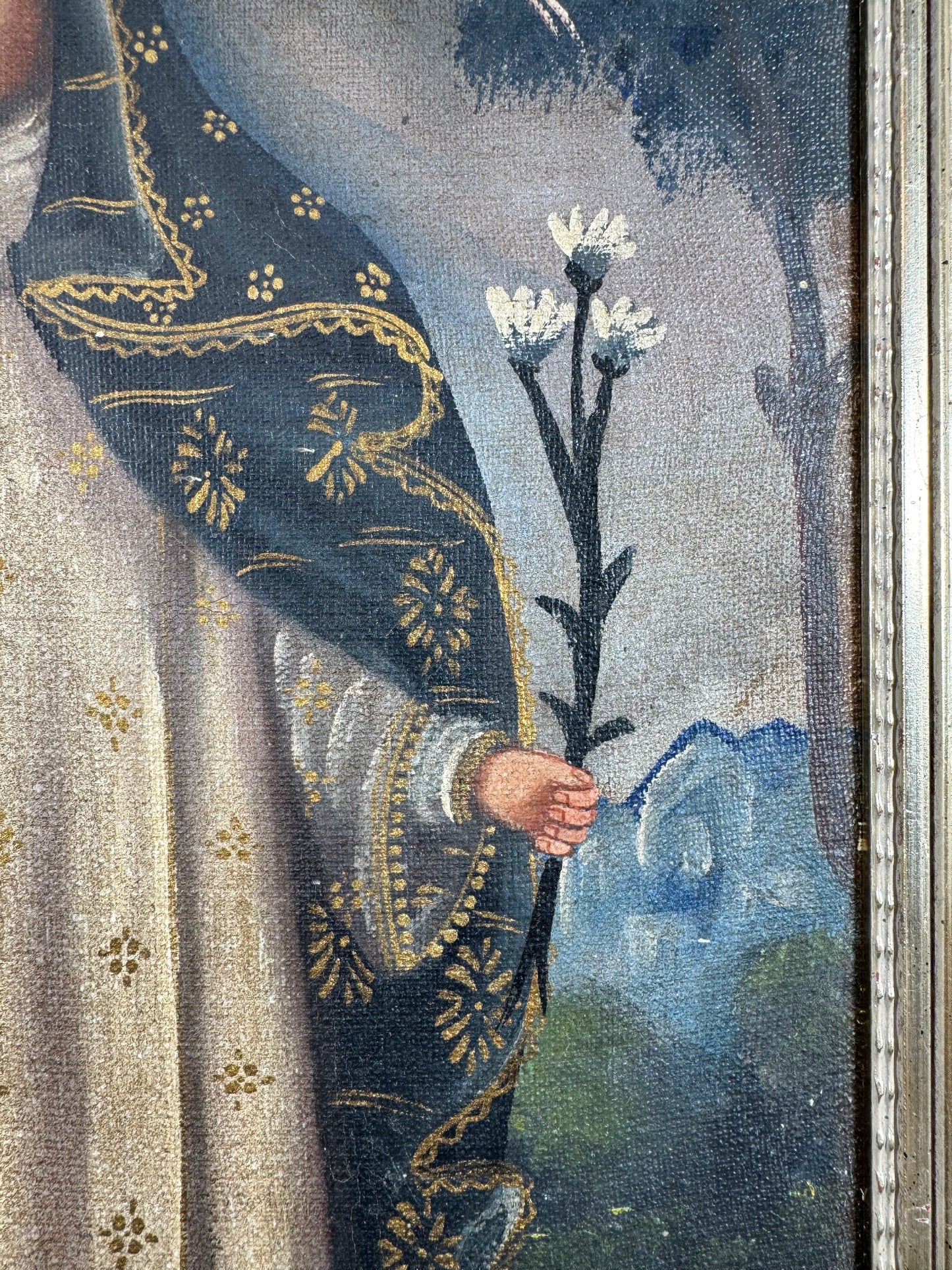 19th Century Cuzco School Oil Painting of Saint Rose of Lima
