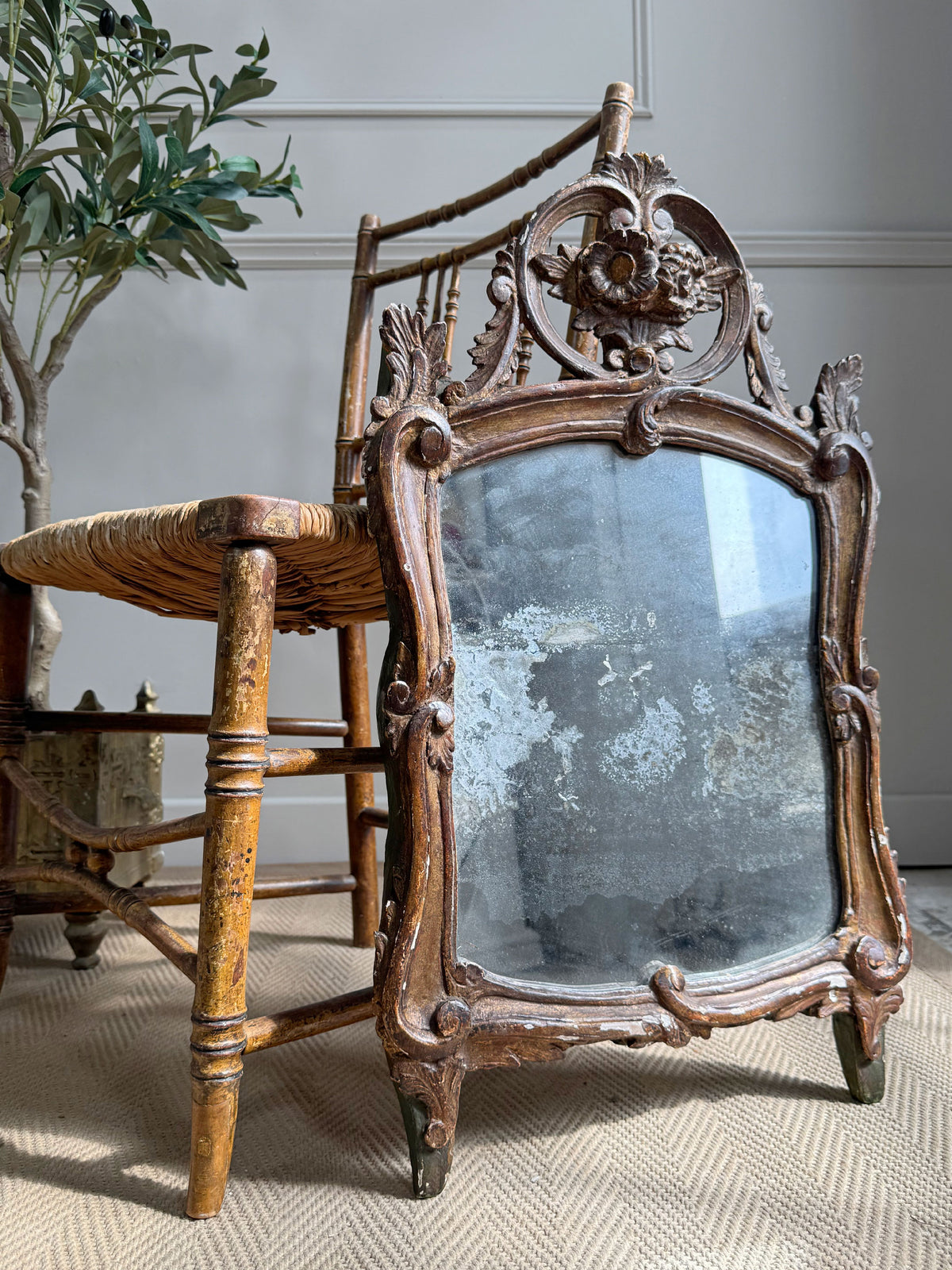 18th Century French Giltwood Wall Mirror