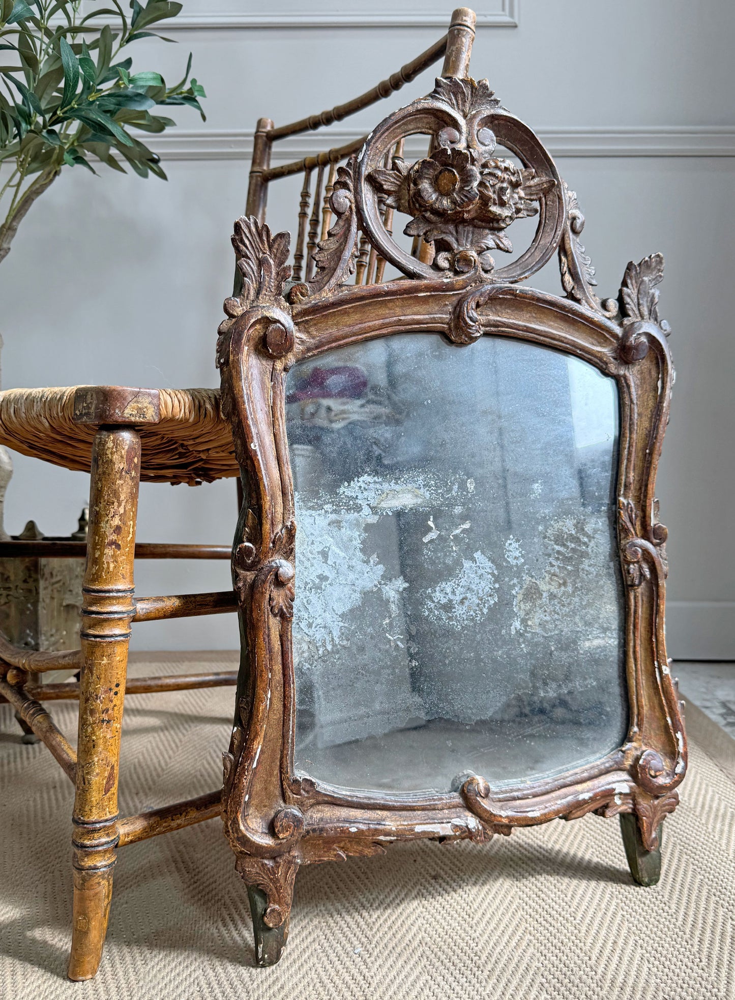 18th Century French Giltwood Wall Mirror