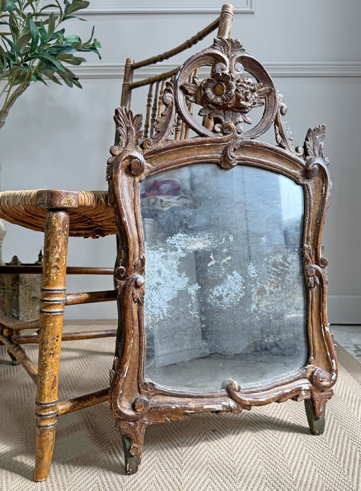 18th Century French Giltwood Wall Mirror