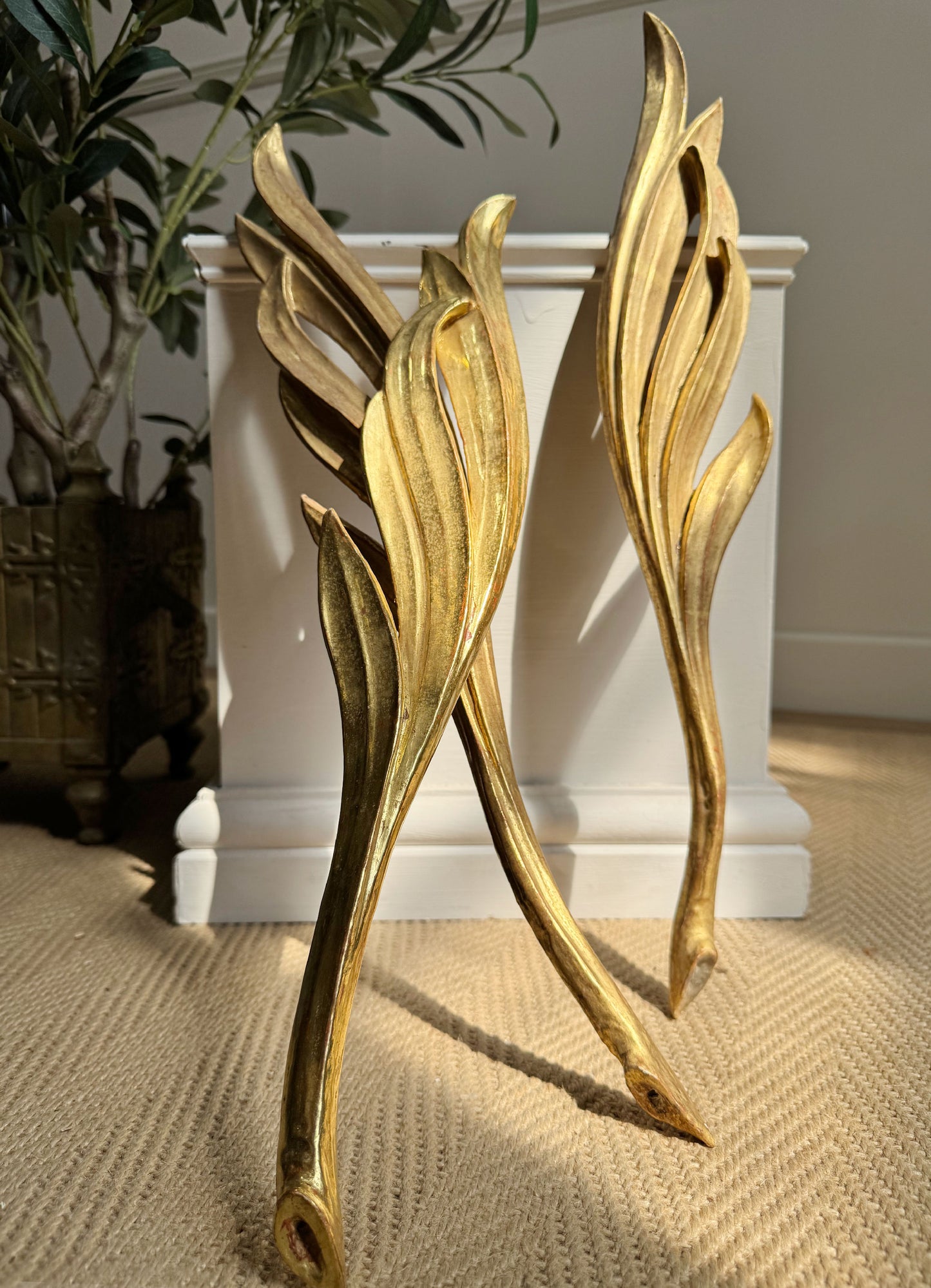 Set of Three 18th Century Giltwood Leaf Fragments