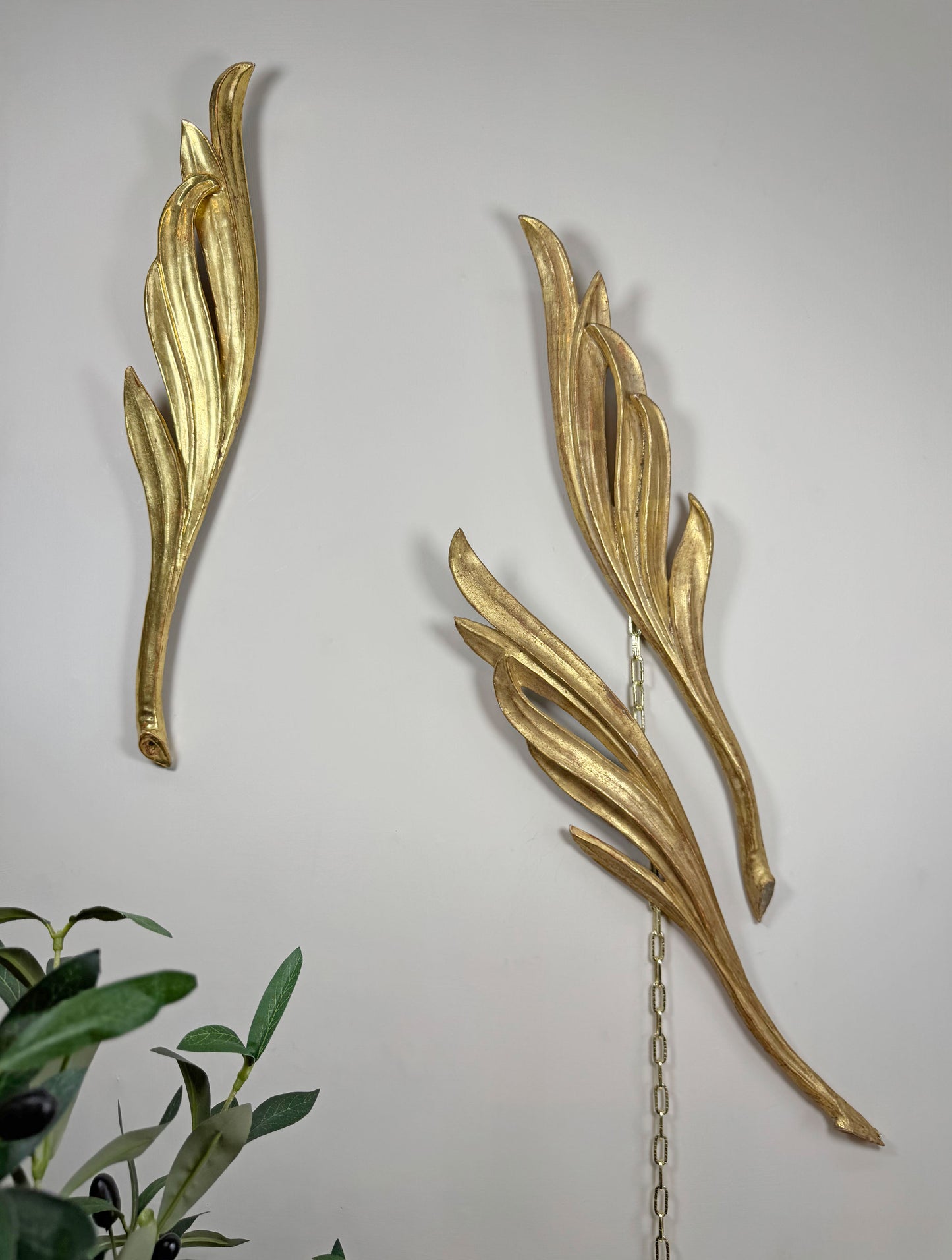 Set of Three 18th Century Giltwood Leaf Fragments