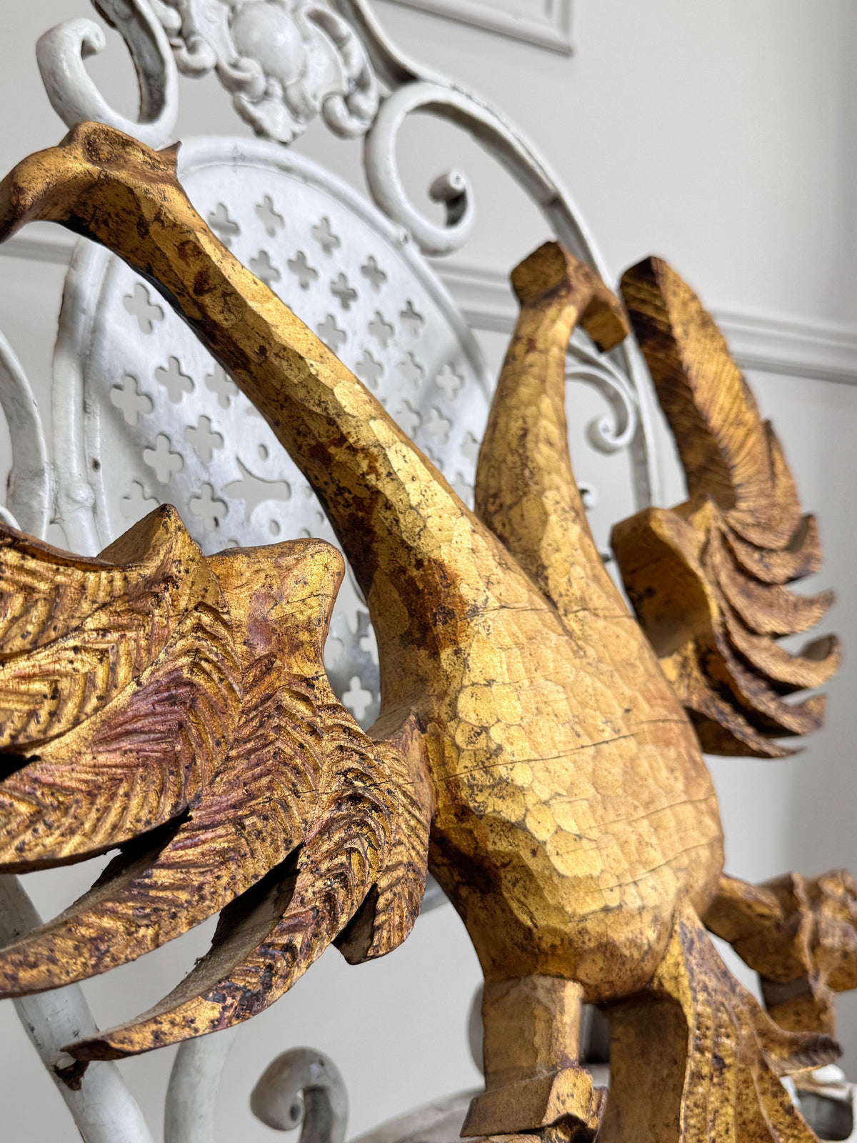 Late 18th Century Carved Giltwood Double Headed Eagle Element