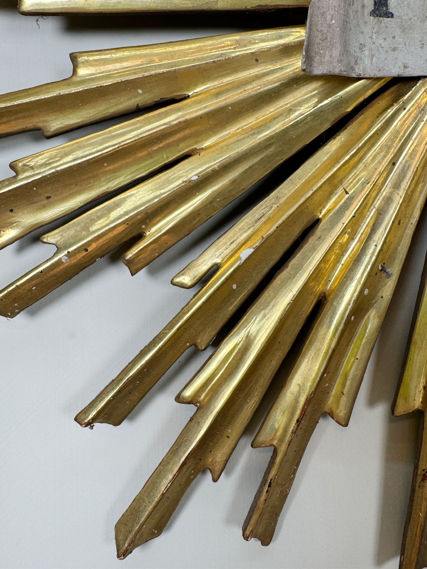 19th Century Giltwood Sunburst and INRI