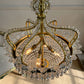 An Exceptionally Rare and Elegant French Empire Crown and Basket Crystal Chandelier Circa 1900–1910